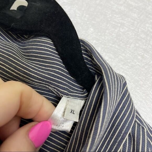 𝅺ARMANI Collezioni Button Down Striped Long Sleeve Shirt XL - Picture 5 of 6